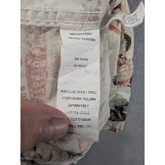 RedHead Shirt Men SZ XXL 2XL Beige All Over Motorcycle Print Short Sleeve Cotton - Picture 8 of 8